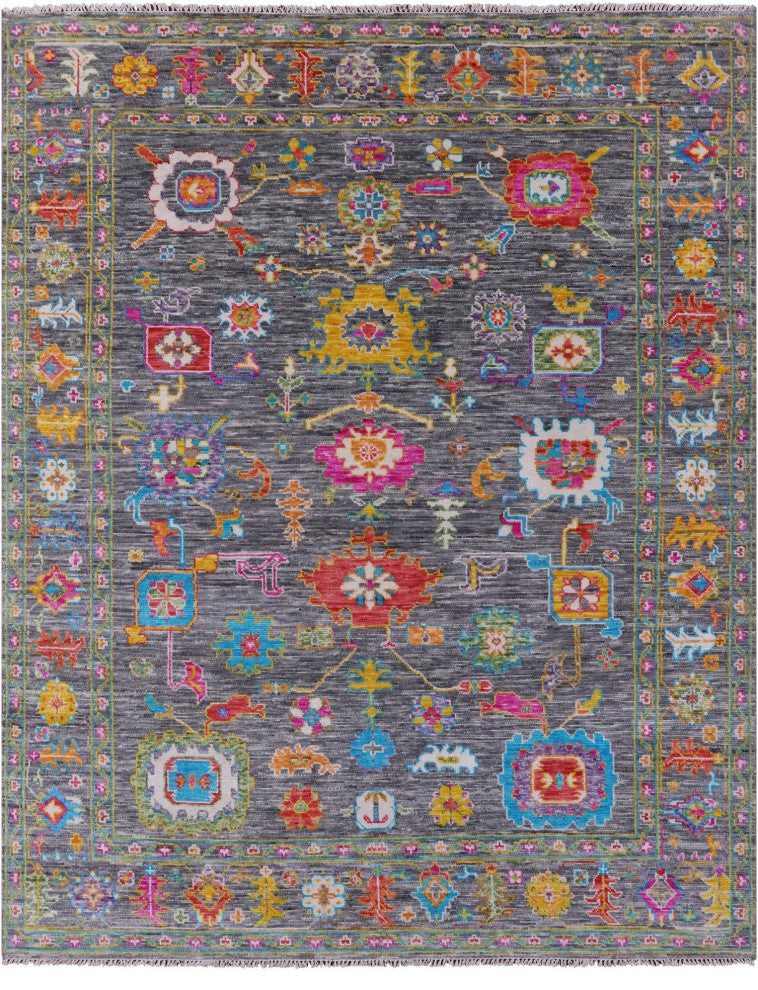 Turkish Oushak Handmade Wool Rug 7' 10" X 9' 11" - Q14997