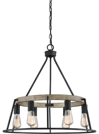 Quoizel BRT5006 Brockton 6 Light 25"W Wood Chandelier - Grey Ash