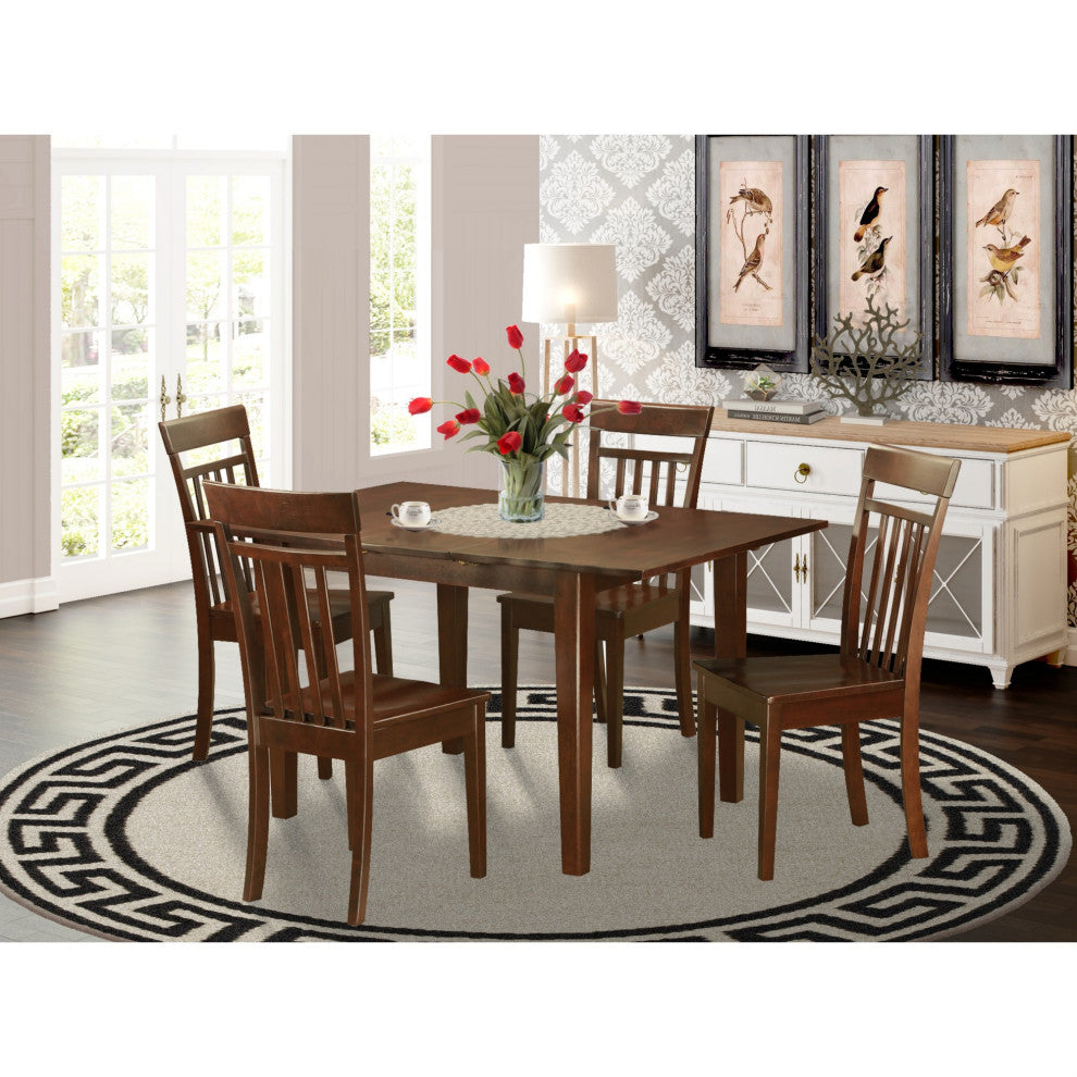 Psca5-Mah-W 5-Piece Small Kitchen Table Set Dinette Table With 4 Dining Chairs