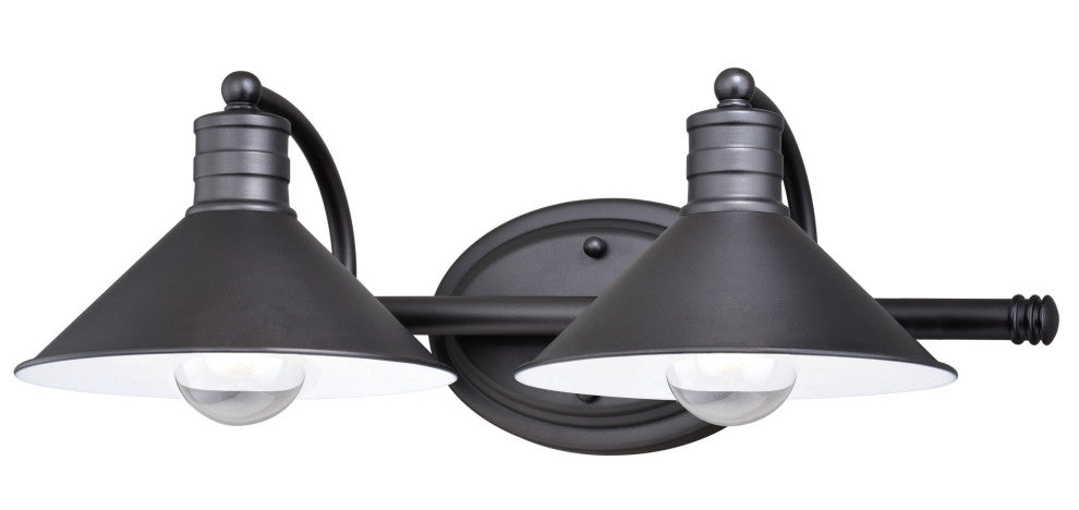 Akron 2L Vanity Oil Rubbed Bronze and Matte White