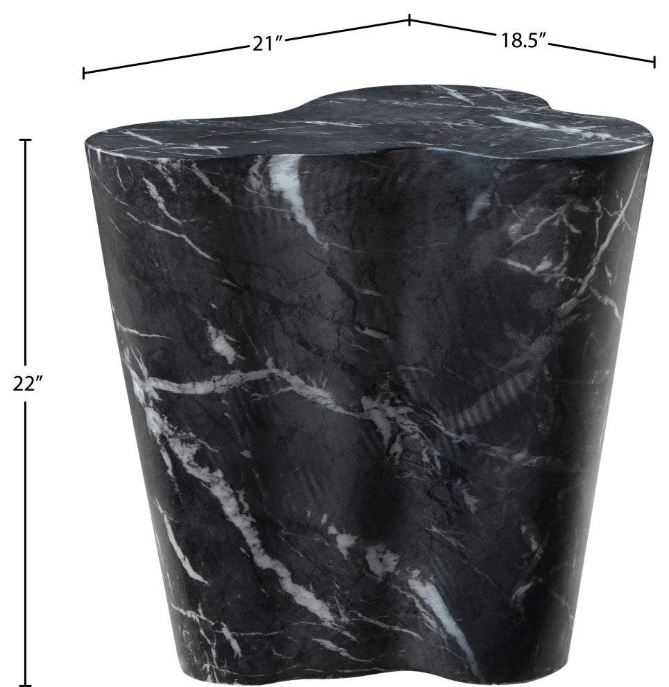 Monza Finished Concrete Indoor/Outdoor End / Side Table, Black