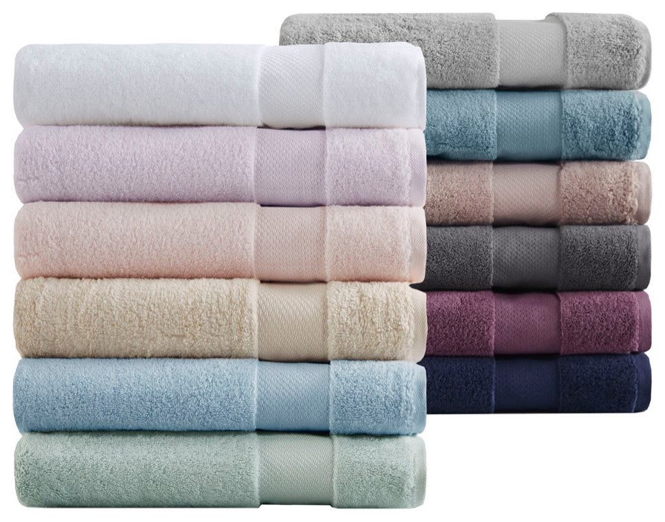 Madison Park Signature Turkish Cotton 6 Piece Bath Towel Set, Light Blue