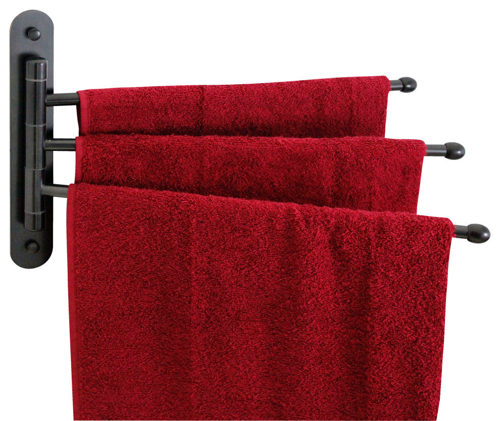 MODONA's 14" Triple Swing Towel Bar -, Rubbed Bronze