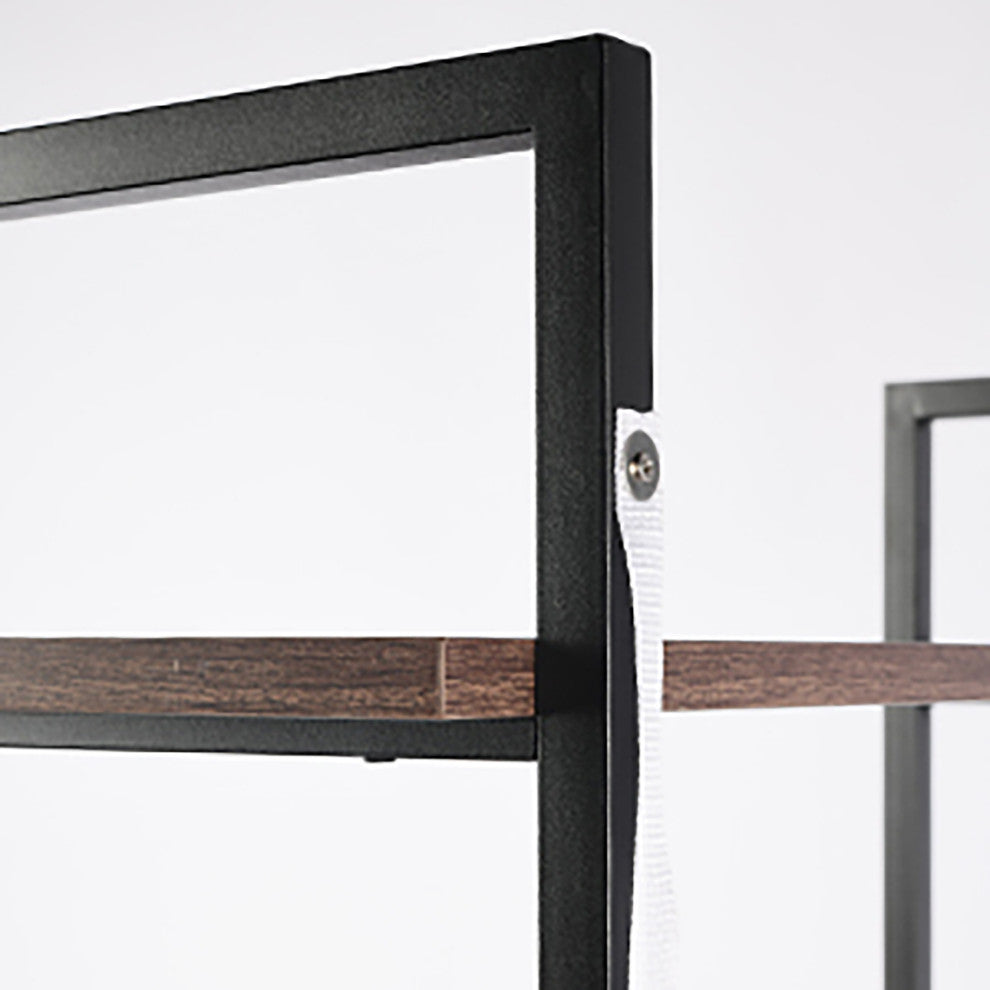 Multifunctional Smart Industrial 5-Shelf Bookcase W/ Tricolor Dimming LED Light,