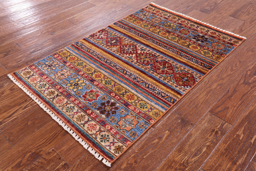 2' 8" X 4' 2" Khorjin Super Kazak Hand-Knotted Rug Q10967