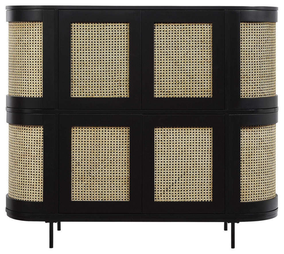 Loft Lyfe Darrius Cabinet, Storage, 4-Door, 55Lx17.7Wx47H, Black