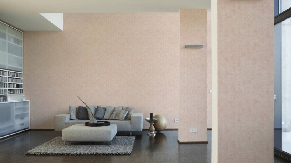 Plain Textured Wallpaper, Random Grainy Spots, 374167, Pink Rose Beige, 1 Roll