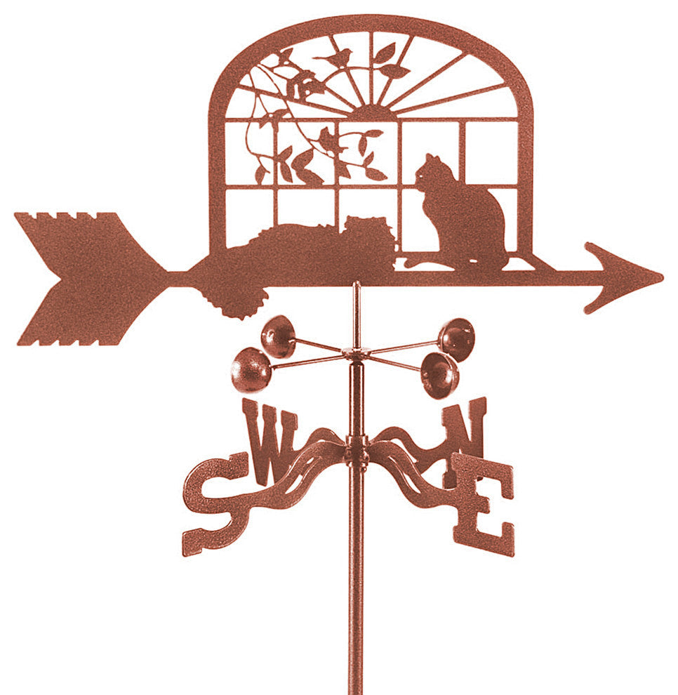 Cats in Window Weathervane With Garden Mount