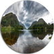 Highland Mirrored In Calm Waters, Landscape Round Wall Art, 38"