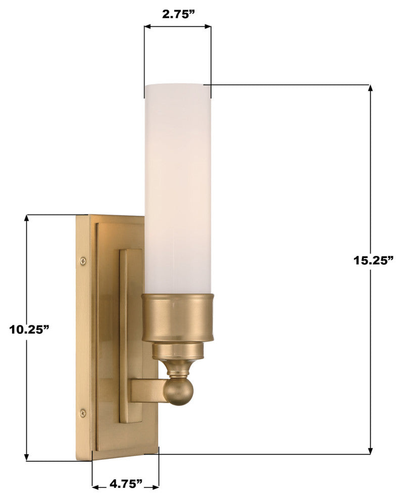 Crystorama Lighting Group WLX-301 Wilcox 15" Tall LED Bathroom - Aged Brass