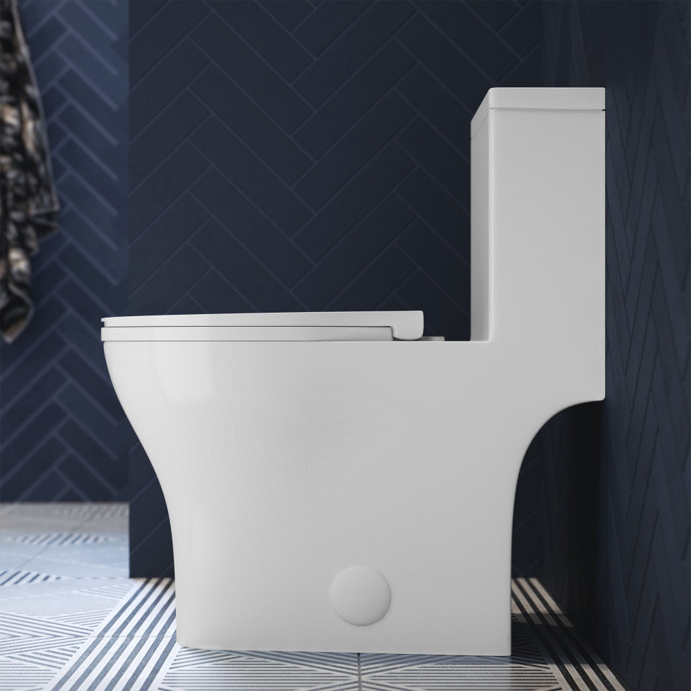 Sublime III One Piece Toilet Dual Flush, Glossy White