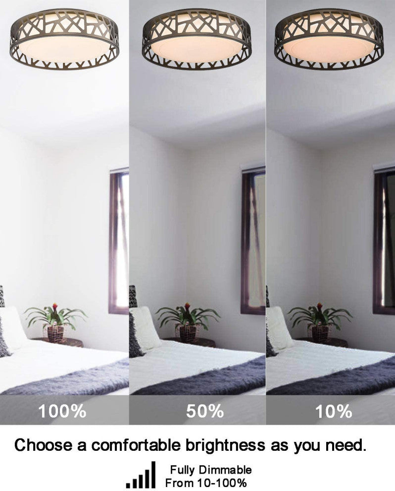 14 inch LED Flush Mount Ceiling Light round light ceilihg fixture with bronze