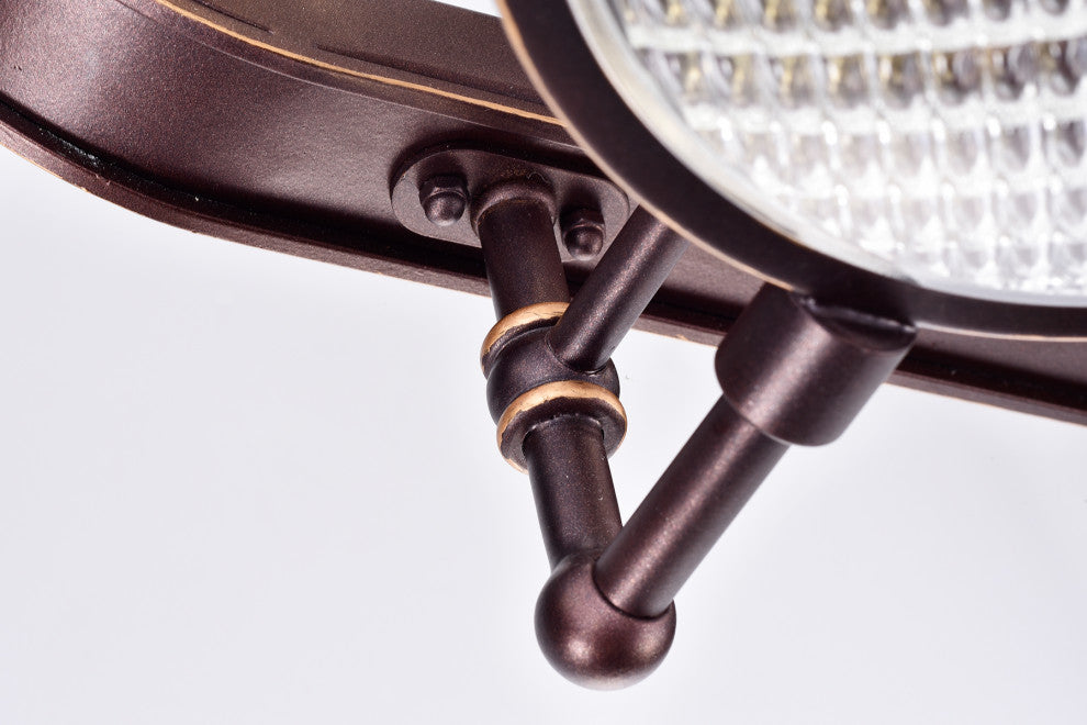 Cartweight 6-Light Oil Rubbed Bronze Semi-flush Chandelier With Headlight Glass