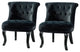 Upholstered Accent Chair With Tufted Back, Set of 2, Black