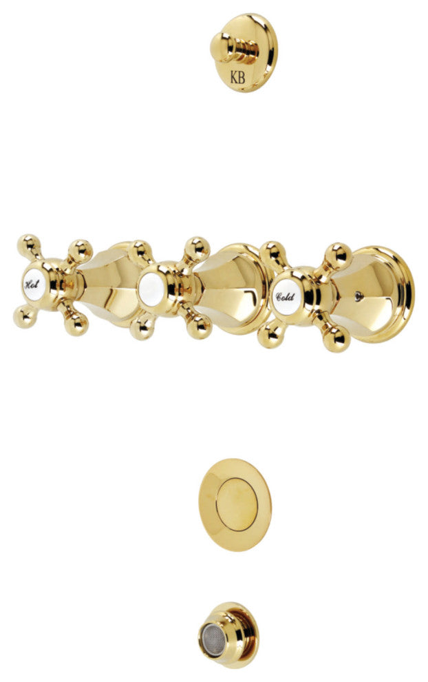 Kingston Brass KB432.BX Metropolitan Widespread Bidet Faucet - Polished Brass