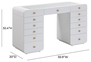 Hollywood White Vanity Desk