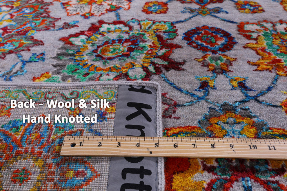 Hand Knotted Wool & Silk Persian Rug 6' 3" X 9' 1" - Q14930