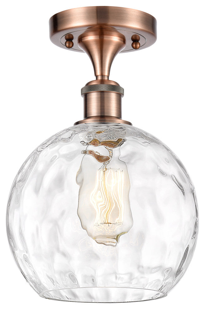 Innovations 516-1C-AC-G1215-8-LED 1 Light Semi-Flush Mount, Antique Copper