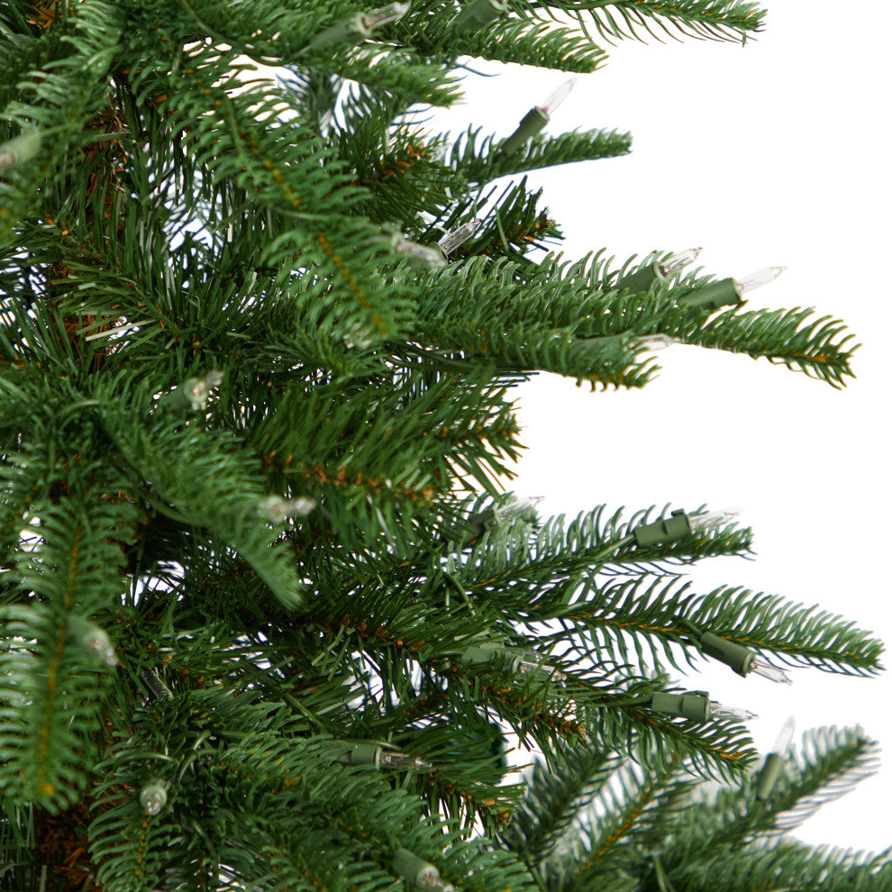 5' Layered Washington Spruce Faux Xmas Tree W/ Clear Lights & Bendable Branches