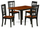 5Pc Dining Set Features A Table, 4 Chairs, Asian Hardwood Seat, Black, Cherry
