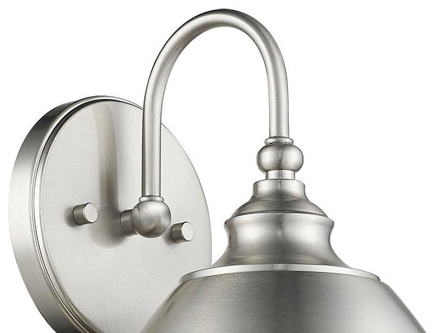 Industrial Screen styled Satin Nickel 1 Light Wall Sconce