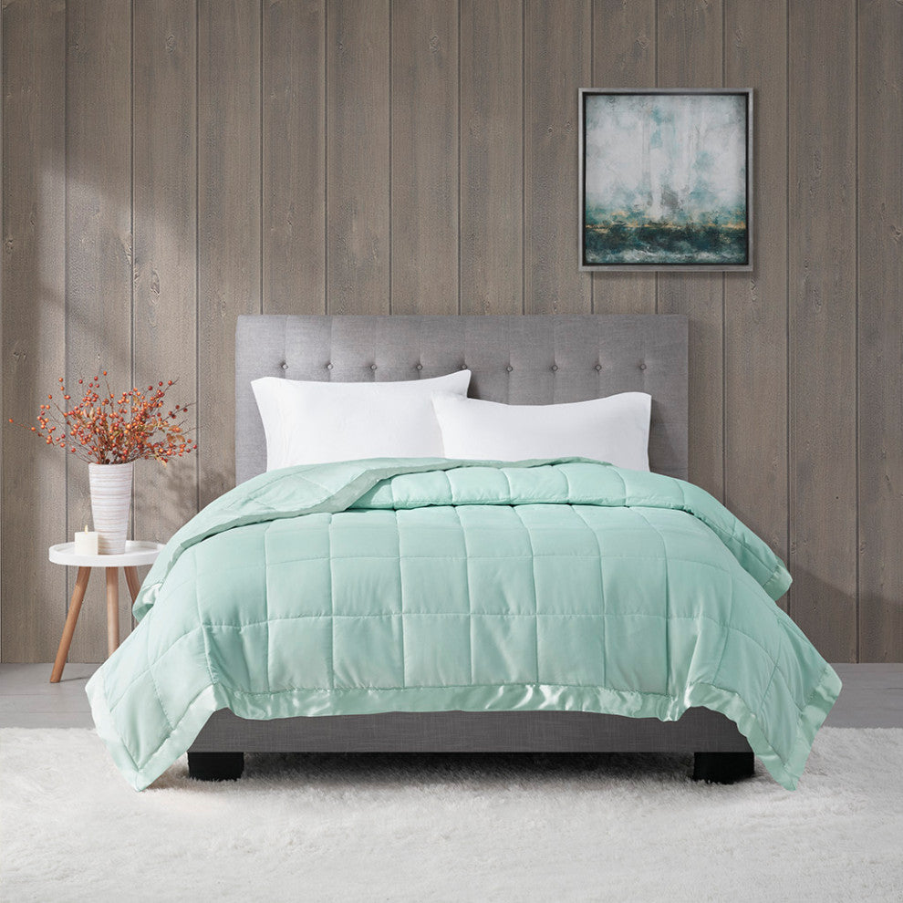 Madison Park Windom Lightweight Down Alternative Blanket With Satin Trim