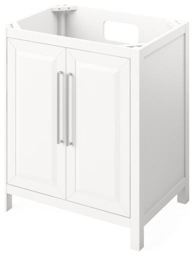 Cade Contemporary 30" White Single Undermount Sink Vanity With Marble Top