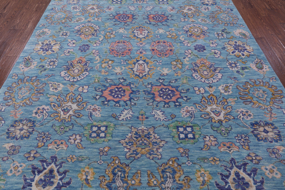 Handmade Turkish Oushak Wool Rug 7' 11" X 10' 2" - Q15586