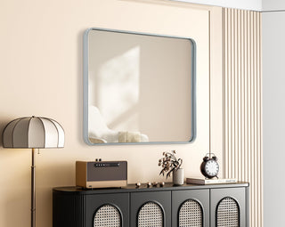 Home Living Contour Metal Rectangle Mirror 30x36, Silver