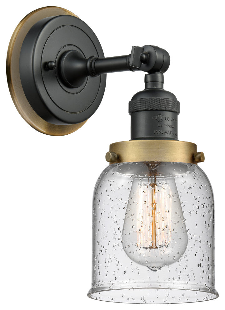 INNOVATIONS LIGHTING 203BK-BPBB-HRBB-G54 Small Bell 1 Light Mixed Metals Sconce