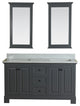 Richmond 60" Double Vanity in Gray, Carrera Marble Top and Mirror