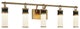 Abel 5-Light LED Bathroom Vanity Light, Matte Black With Warm Brass Accents
