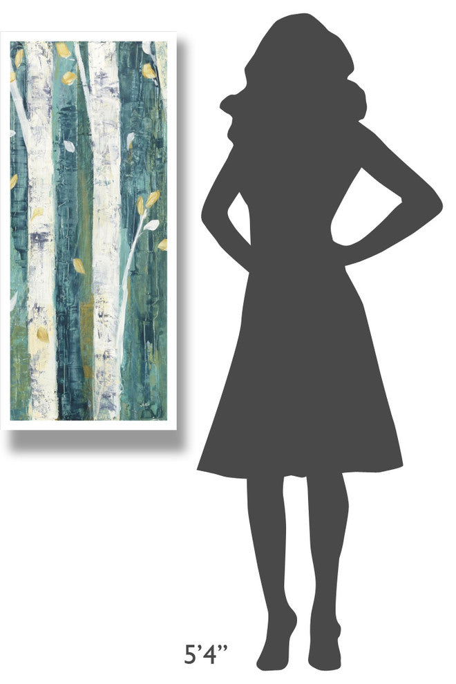 "Birches in Spring Panel II" Digital Paper Print by Julia Purinton, 18"x42"