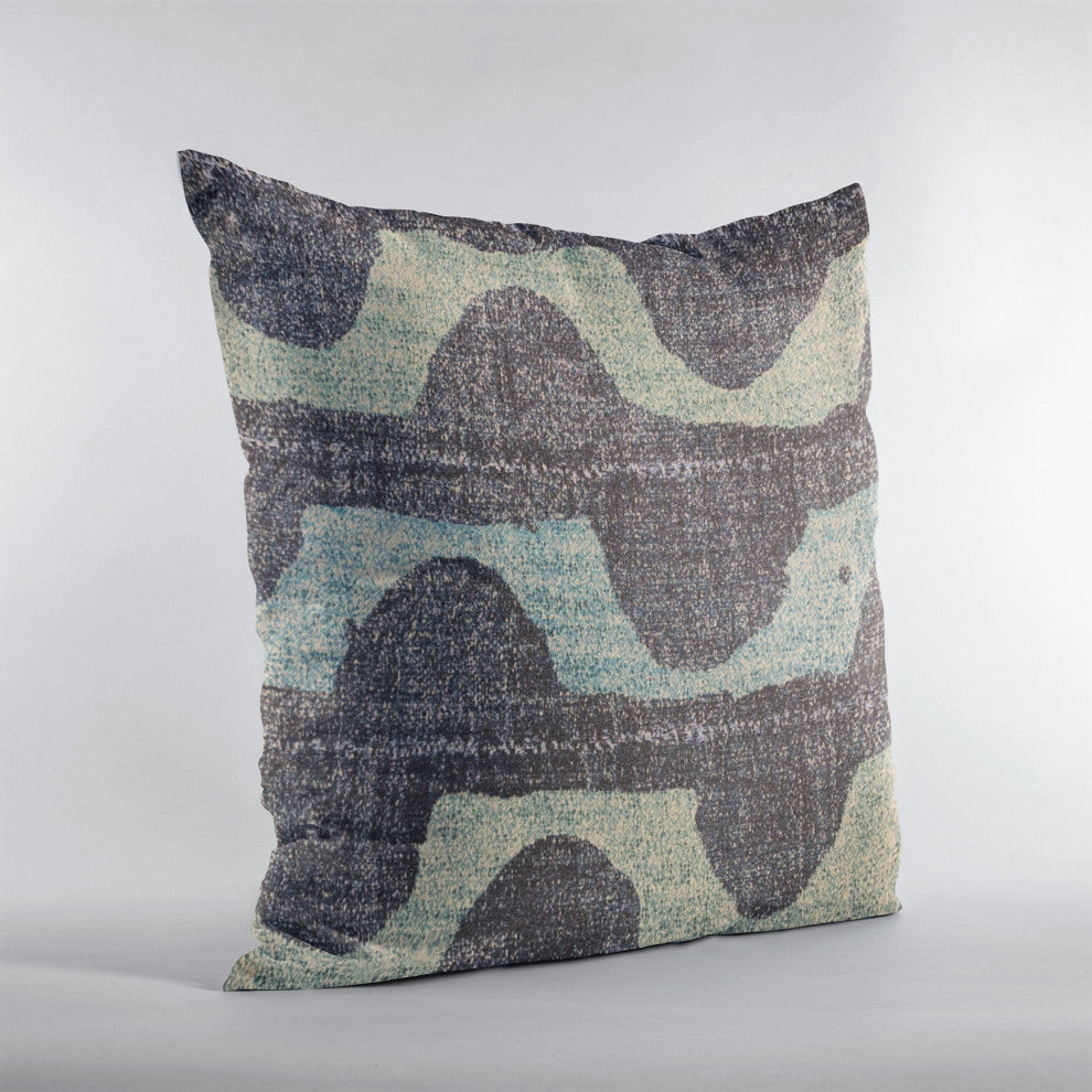 Plutus Blue Shores Stripe Luxury Throw Pillow, 16"x16"