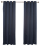 Solid Grommet Top Thermal Insulated Blackout Curtains, Navy, 72"
