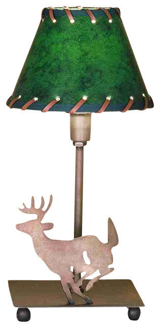 13"H Lone Deer Faux Leather Accent Lamp