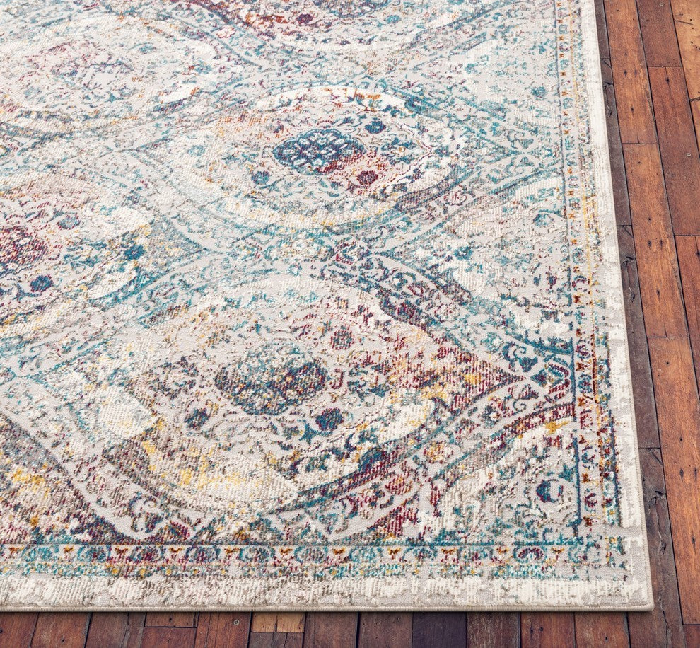 Well Woven Allure Ava Vintage Mosaic Ogee Persian Ivory Area Rug, 2'7"x9'10" Run