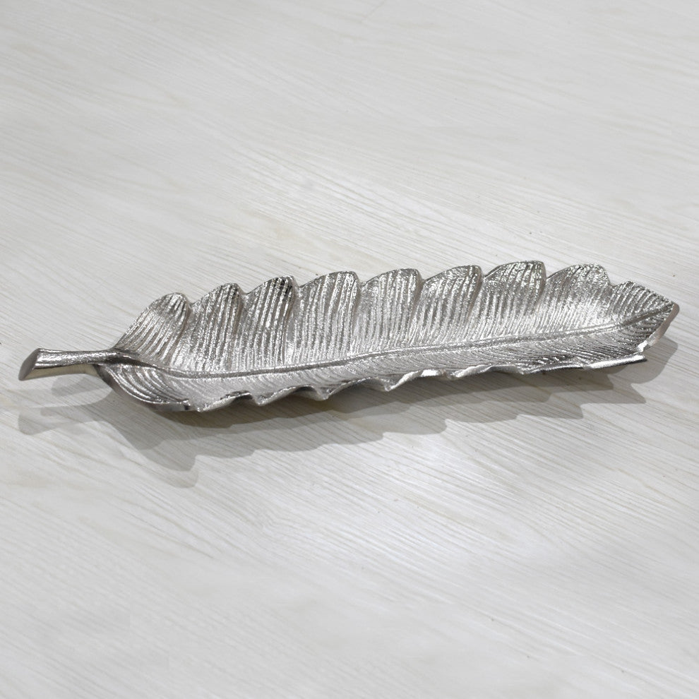 Handmade Decorative Aluminium Tray, Silver Color Coated
