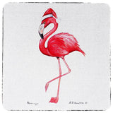 Flamingo Santa Coaster - 3 Sets of 4 (12 Total)