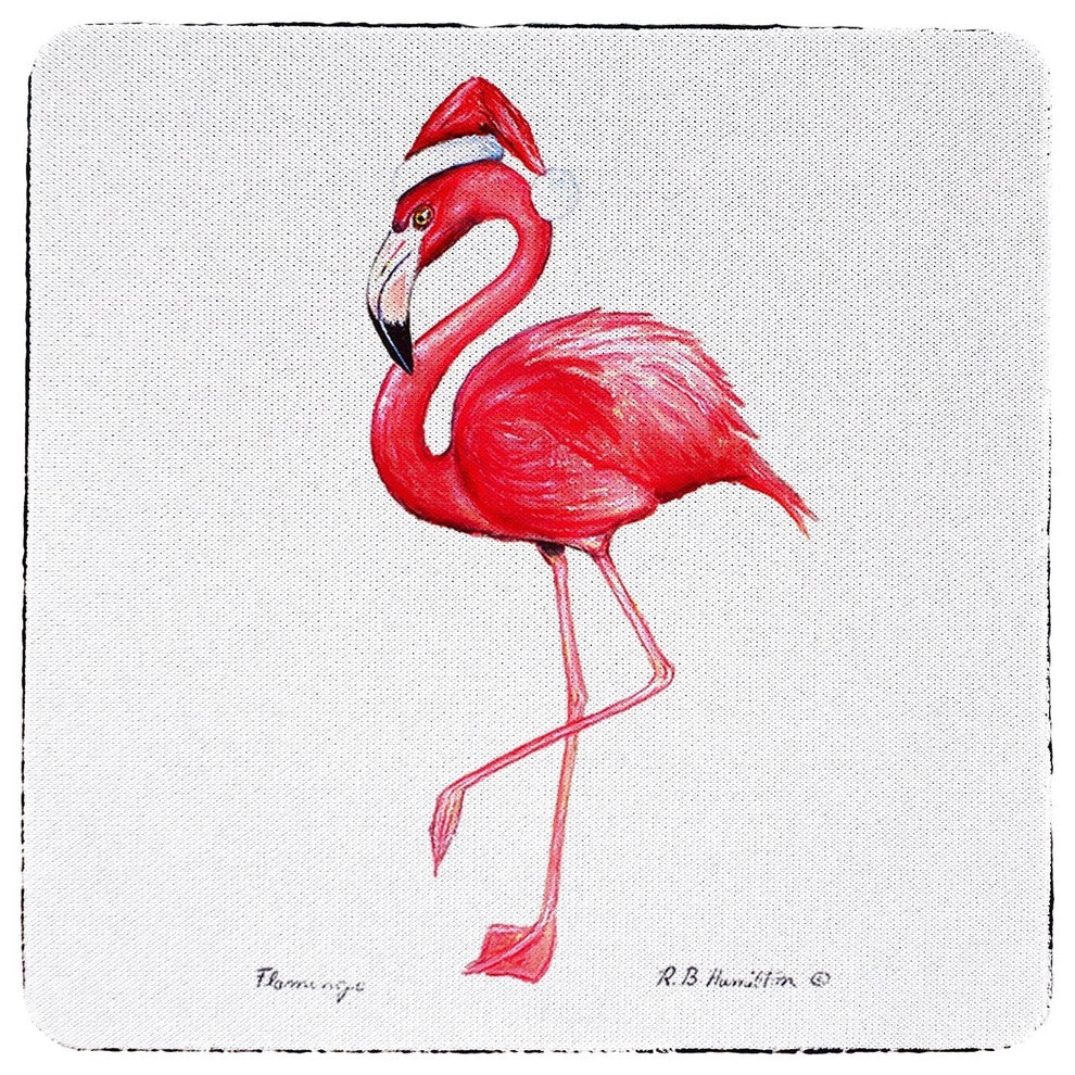 Flamingo Santa Coaster - 3 Sets of 4 (12 Total)