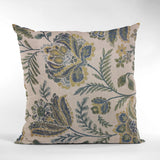 Plutus Blue Amazonian Floral Luxury Throw Pillow, 12"x20"