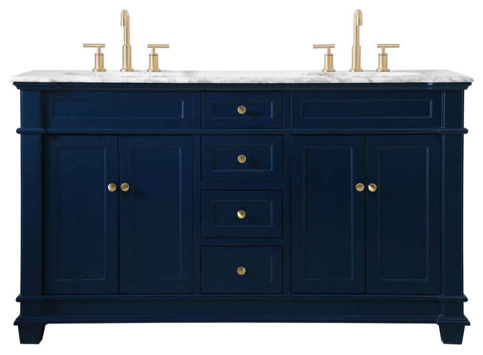 Home Living 60" Double Bathroom Vanity Set, Blue