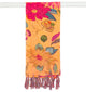 Kantha Cotton Bed Runner 23"x72", Orange/Red/Blue
