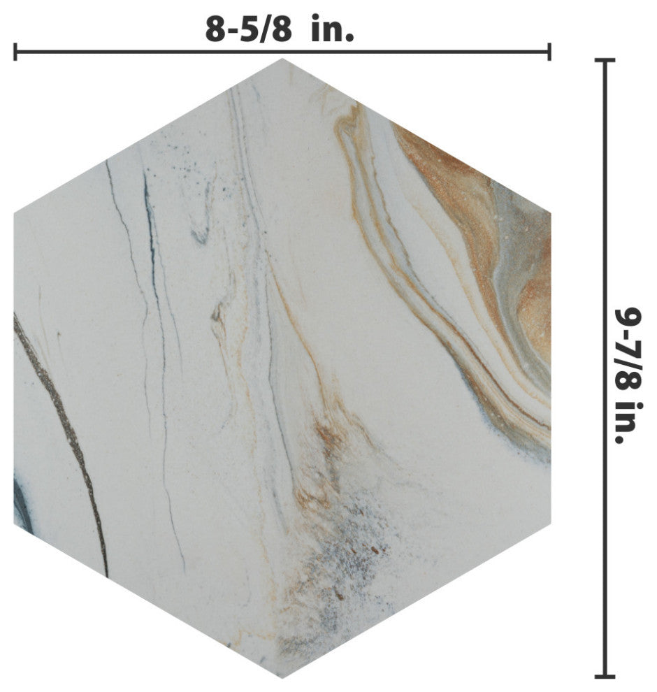Marmaris Hex Porcelain Floor and Wall Tile Sample