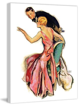 "Engaged Couple" Painting Print on Wrapped Canvas