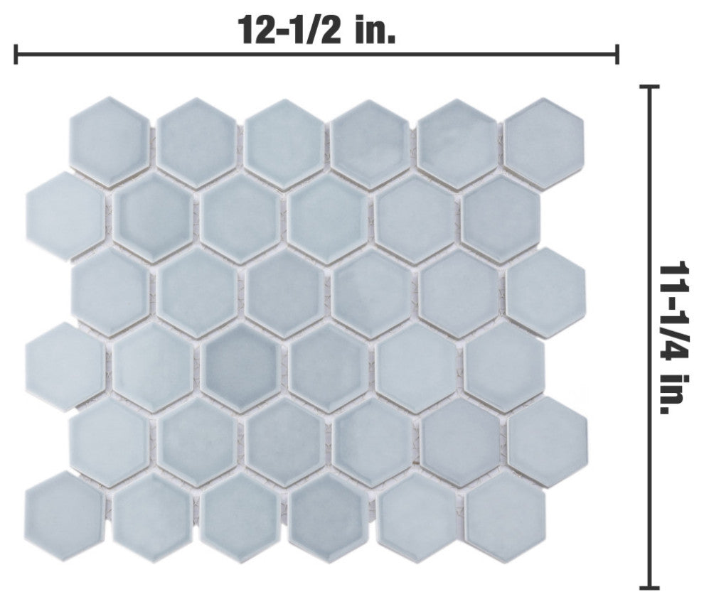 Hudson Due 2" Hex Slate Porcelain Floor and Wall Tile