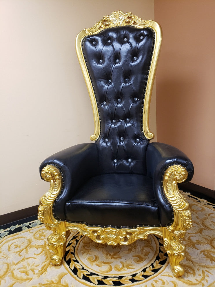 Kyrie King Throne Chair, Black