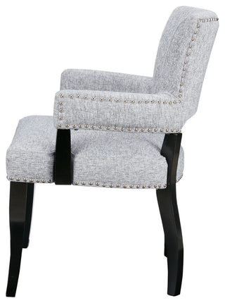 Madison Park Armed Transitional Dining Chair, Gray