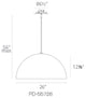 Modern Forms Yolo 26" LED Pendant in Gold Leaf