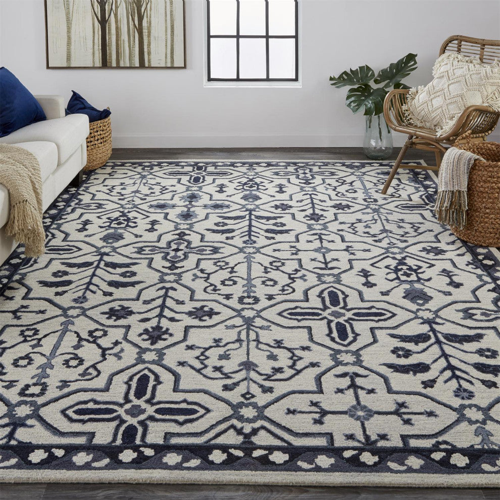 Weave & Wander Faris Charcoal 9'x12' Hand Tufted Area Rug